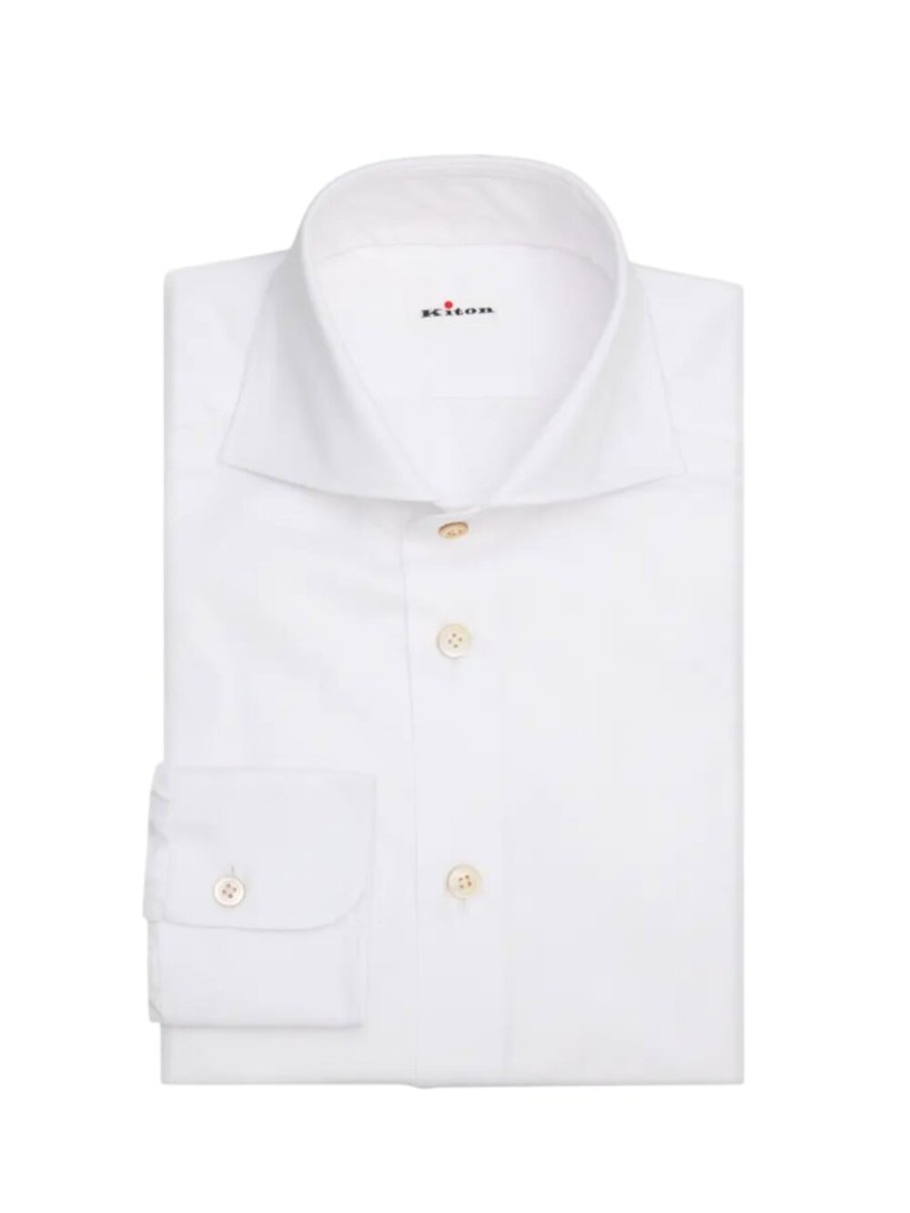 KITON Button Down Oxford Dress Shirt Mens 40 1White Cotton Spread Collar $795